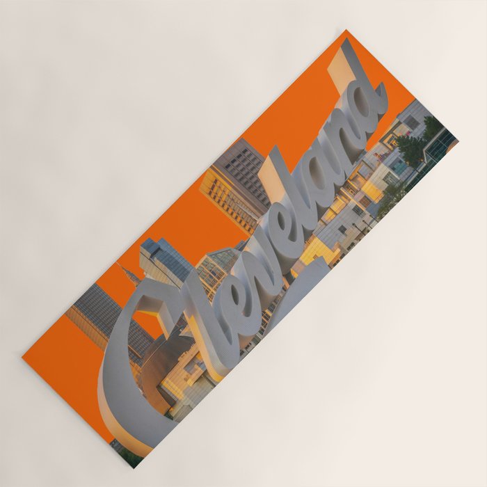 Cleveland Ohio City Skyline Home Fan OH Print Yoga Mat Gallery Image 1