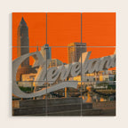 Cleveland Ohio City Skyline Home Fan OH Print Wood Wall Art Gallery Image 1