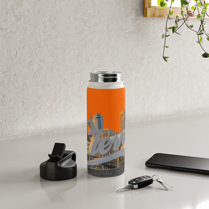 Cleveland Ohio City Skyline Home Fan OH Print Water Bottle Gallery Image 4