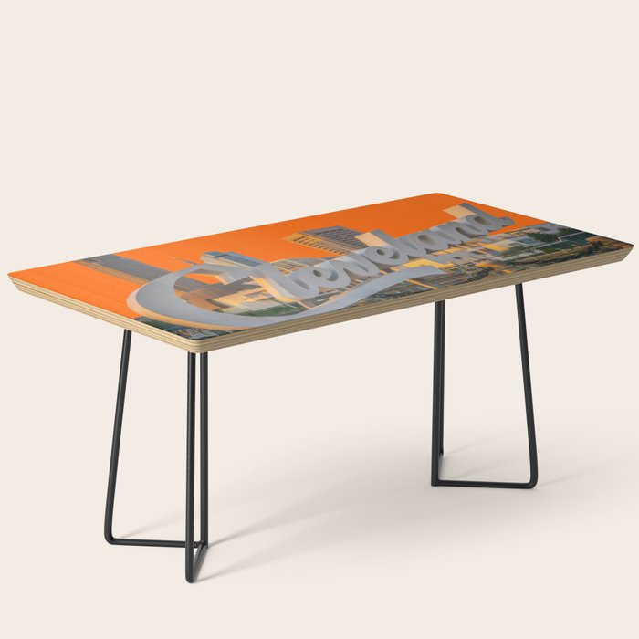 Cleveland Ohio City Skyline Home Fan OH Print Coffee Table Gallery Image 1