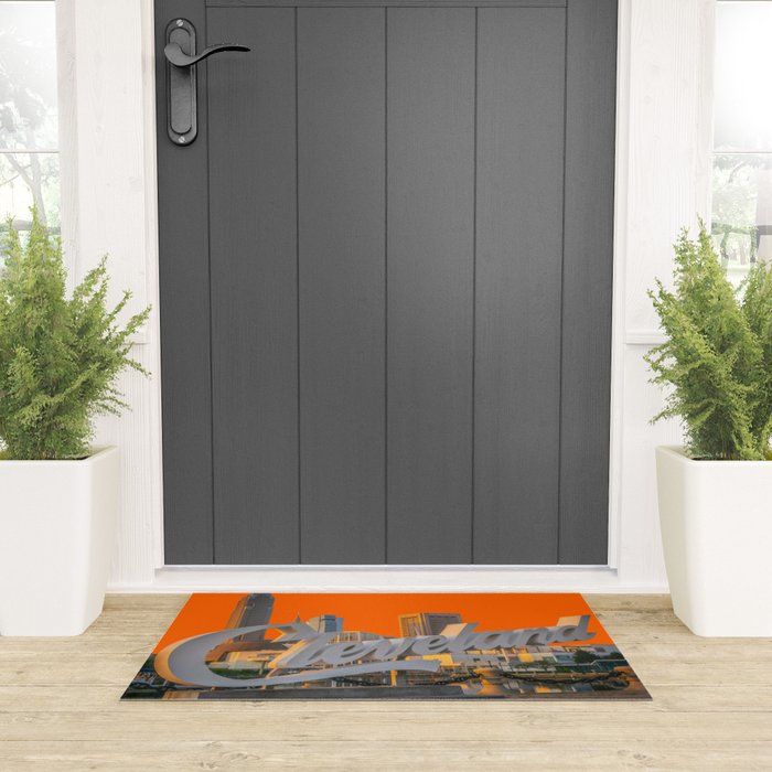 Cleveland Ohio City Skyline Home Fan OH Print Welcome Mat Gallery Image 3