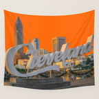 Cleveland Ohio City Skyline Home Fan OH Print Wall Tapestry Gallery Image 4