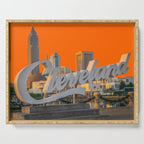 Cleveland Ohio City Skyline Home Fan OH Print Serving Tray Gallery Image 1
