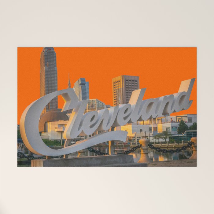 Cleveland Ohio City Skyline Home Fan OH Print Welcome Mat Gallery Image 1