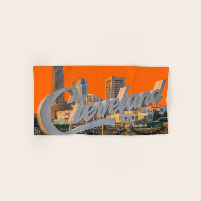 Cleveland Ohio City Skyline Home Fan OH Print Bath Towel Gallery Image 1