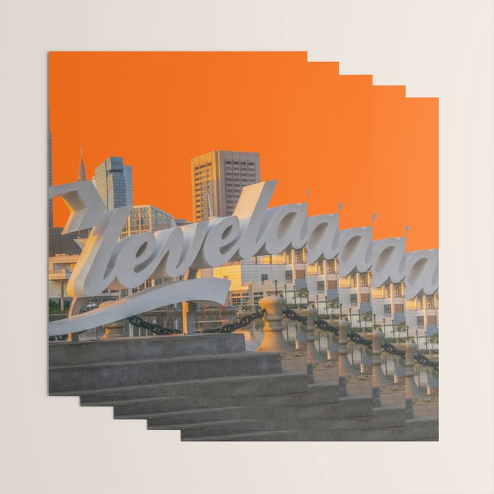 Cleveland Ohio City Skyline Home Fan OH Print Wrapping Paper Gallery Image 3