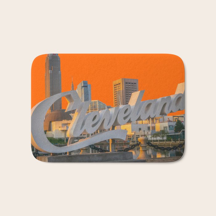 Cleveland Ohio City Skyline Home Fan OH Print Bath Mat Gallery Image 1