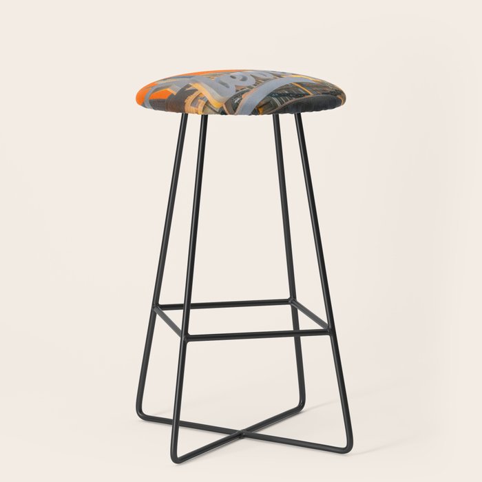 Cleveland Ohio City Skyline Home Fan OH Print Stool
