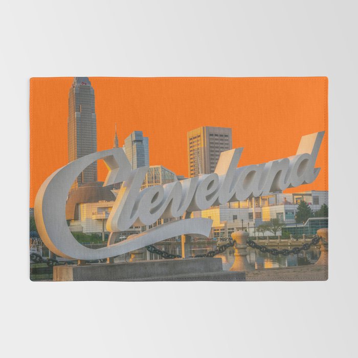 Cleveland Ohio City Skyline Home Fan OH Print Rug Gallery Image 2