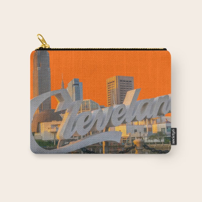Cleveland Ohio City Skyline Home Fan OH Print Carry All Pouch Gallery Image 1
