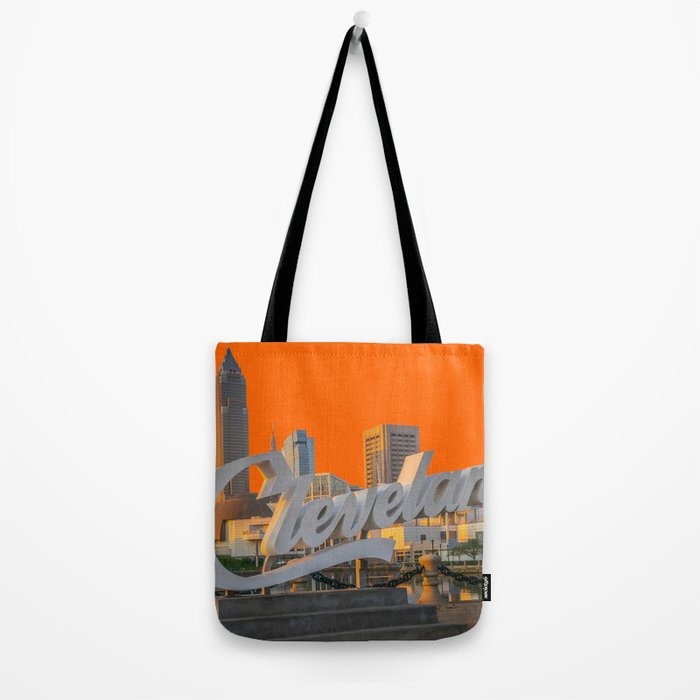 Cleveland Ohio City Skyline Home Fan OH Print Tote Bag Gallery Image 2