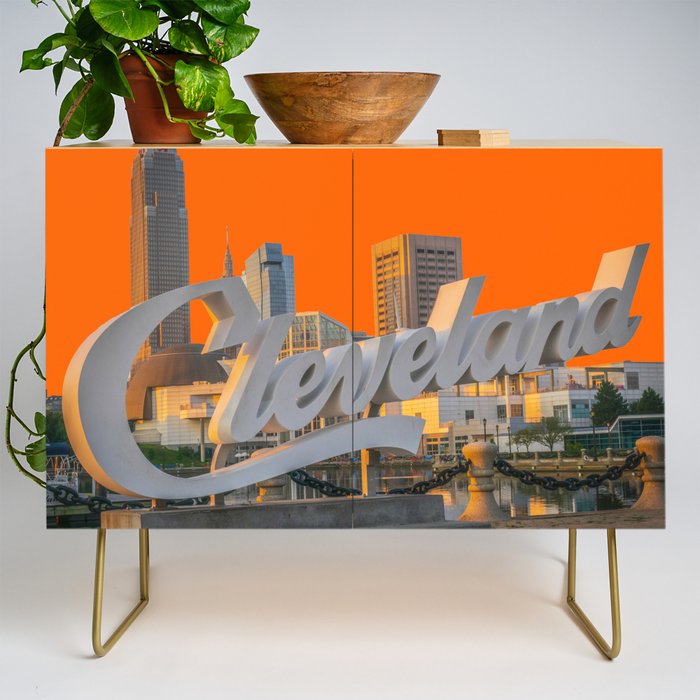 Cleveland Ohio City Skyline Home Fan OH Print Credenza Gallery Image 1