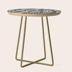 Modern Fronds - White on Black Palette Side Table Gallery Image 1