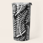 Modern Fronds - White on Black Palette Travel Mug Gallery Image 2