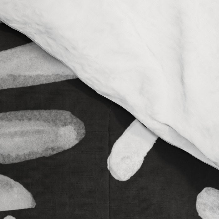 Modern Fronds - White on Black Palette Comforter Gallery Image 4