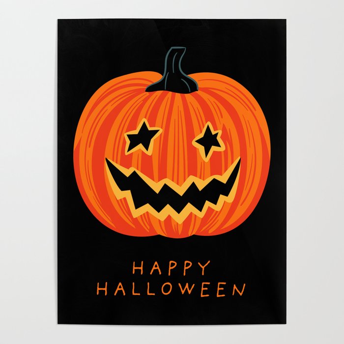 Happy Halloween funny pumpkin cartoon doodle Poster Gallery Image 4