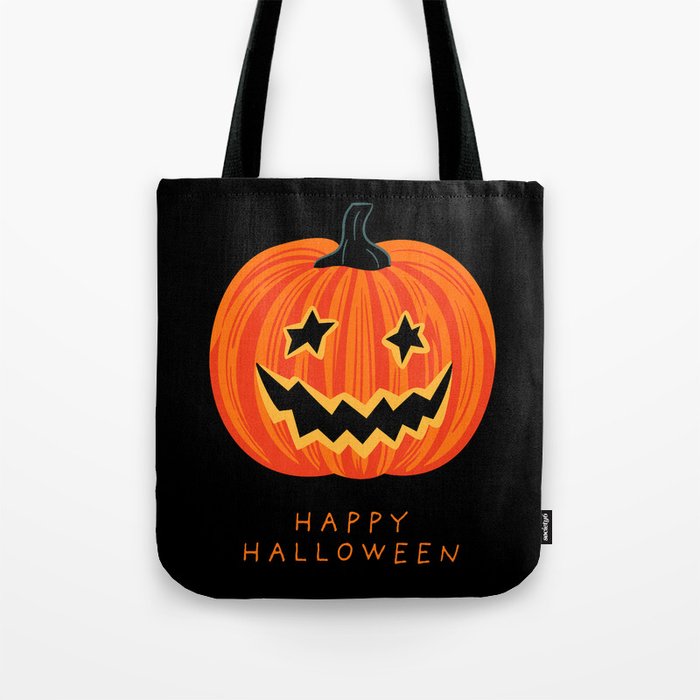 Happy Halloween funny pumpkin cartoon doodle Tote Bag Gallery Image 1