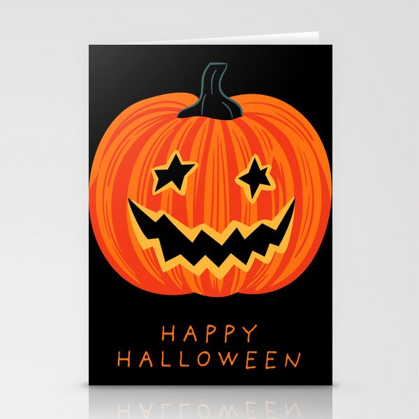 Happy Halloween funny pumpkin cartoon doodle Stationery Card Gallery Image 1