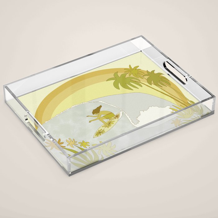 Surf Tropical daydreams by surfy birdy  Acrylic Tray Gallery Image 1
