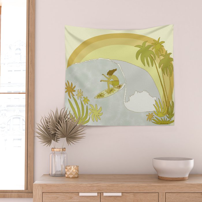 Surf Tropical daydreams by surfy birdy  Wall Tapestry Gallery Image 2