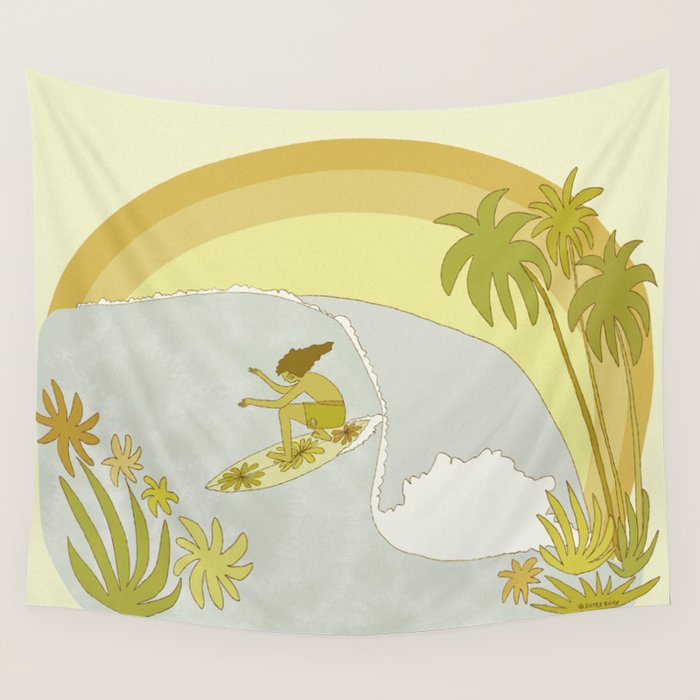 Surf Tropical daydreams by surfy birdy  Wall Tapestry Gallery Image 4