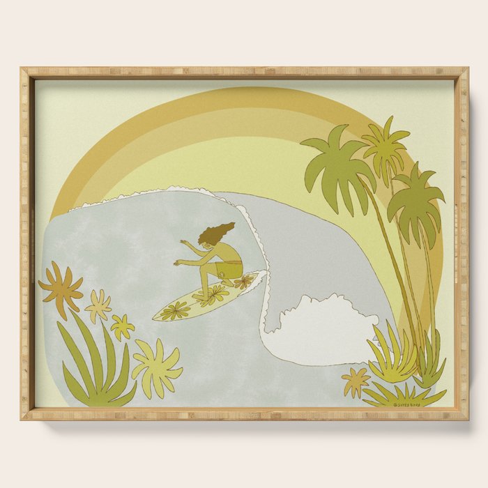 Surf Tropical daydreams by surfy birdy  Serving Tray Gallery Image 1