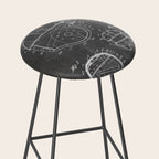 Football Helmet Patent - Football Art - Black Chalkboard Stool Gallery Image 2