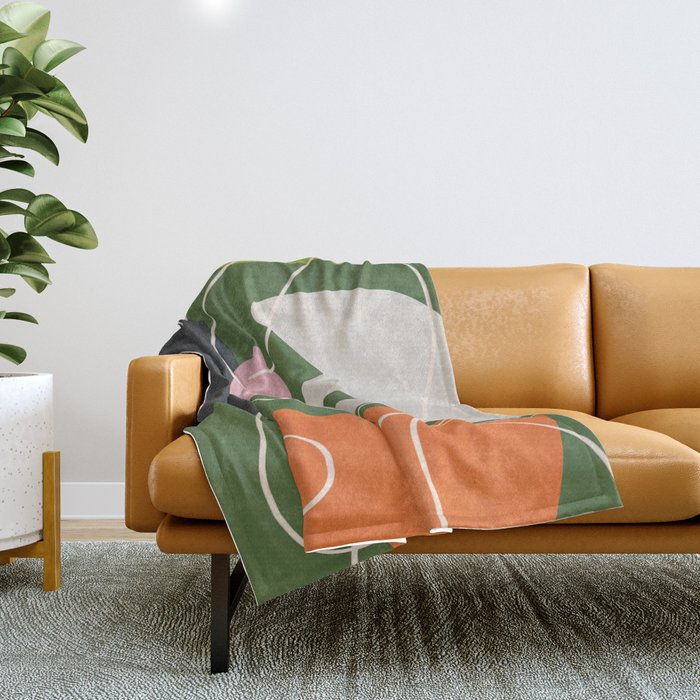 Minimal Colorful Abstract Shapes 6 Throw Blanket Gallery Image 1
