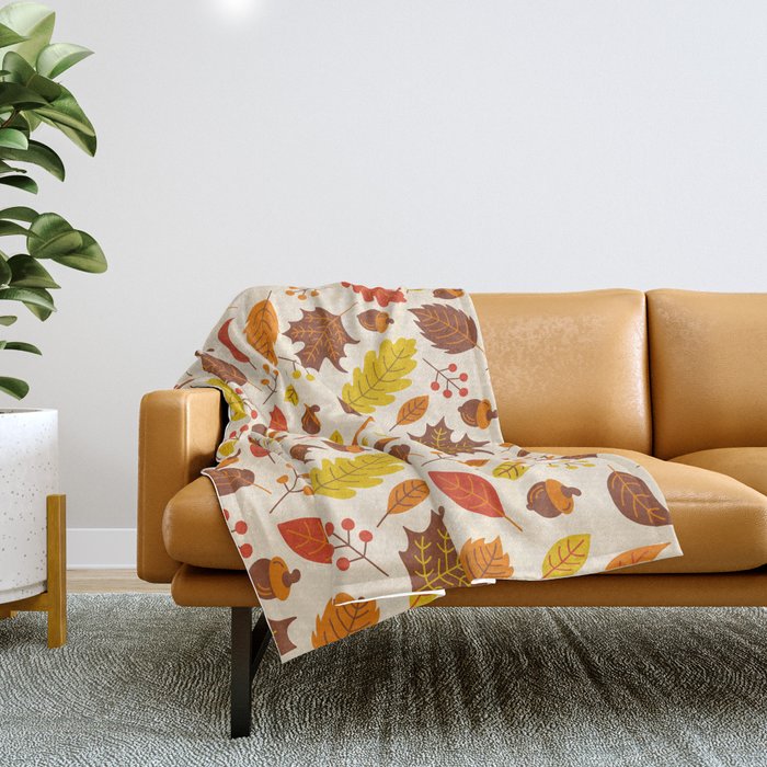 Autumn Leaves Throw Blanket Gallery Image 1