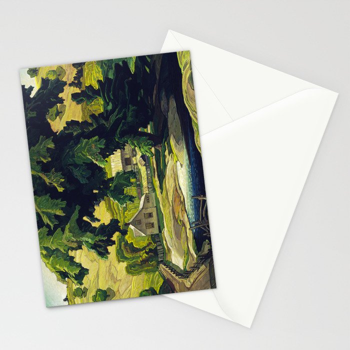 Farm Haliburton oil on hardboard 1940 Franklin Carmichael Canadian artist Art Nouveau Post-Impressio Stationery Card Gallery Image 2