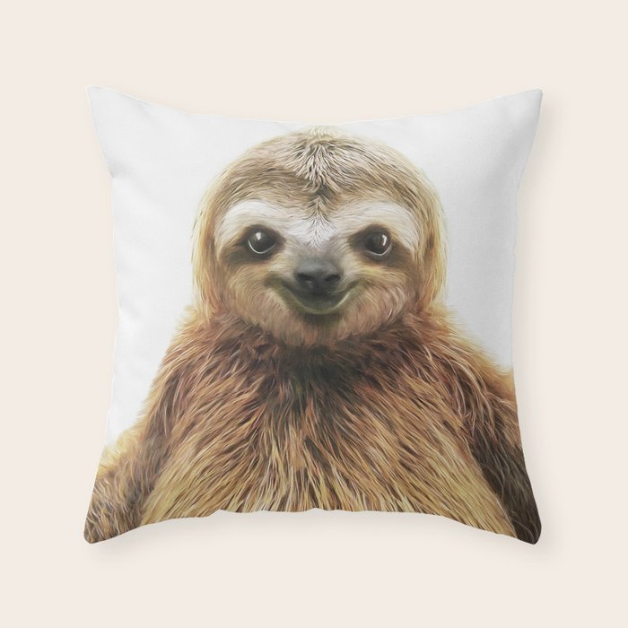 Young Sloth Throw Pillow Gallery Image 6