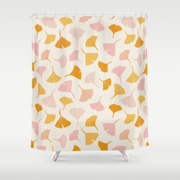 Ginko leaf pattern 2 Shower Curtain Gallery Image 1