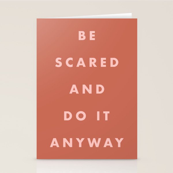 Inspirational Bravery Quote in Terra Cotta Stationery Card Gallery Image 2