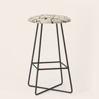 Brown Abstract Antique Moroccan Rug Print Stool Gallery Image 1