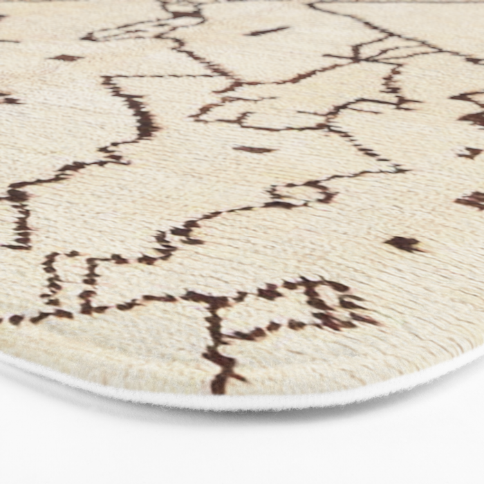 Brown Abstract Antique Moroccan Rug Print Bath Mat Gallery Image 3