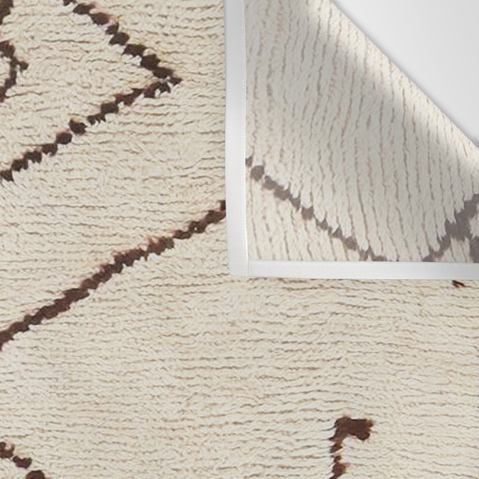 Brown Abstract Antique Moroccan Rug Print Wall Tapestry Gallery Image 3