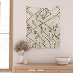 Brown Abstract Antique Moroccan Rug Print Wall Tapestry Gallery Image 2