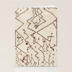Brown Abstract Antique Moroccan Rug Print Stationery Card Gallery Image 2