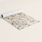 Brown Abstract Antique Moroccan Rug Print Yoga Mat Gallery Image 2