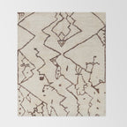 Brown Abstract Antique Moroccan Rug Print Throw Blanket Gallery Image 2