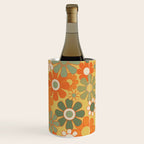 Retro 70s Floral Pattern in Mossy Sage Olive Green Orange Mustard Wine Chiller Gallery Image 2