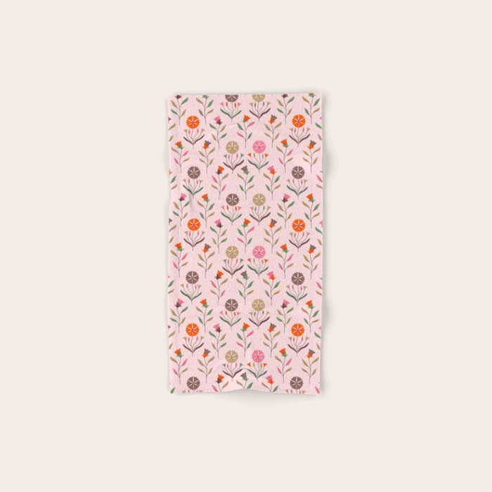 Folk Meadow - Spring Blush Bath Towel Gallery Image 1