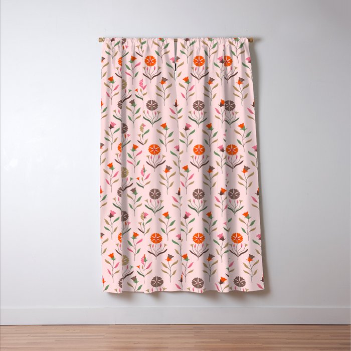 Folk Meadow - Spring Blush Window Curtain Gallery Image 3
