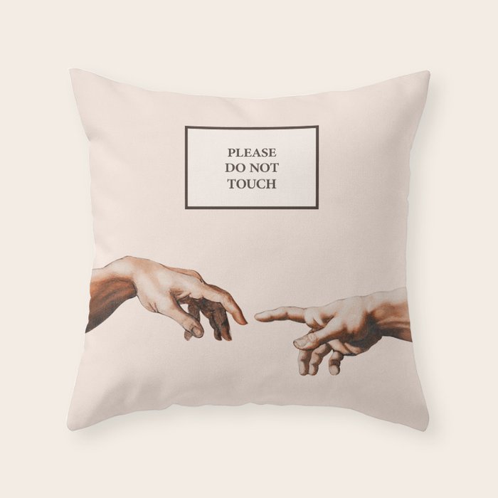 The Creation of Adam by Michelangelo Throw Pillow Gallery Image 1