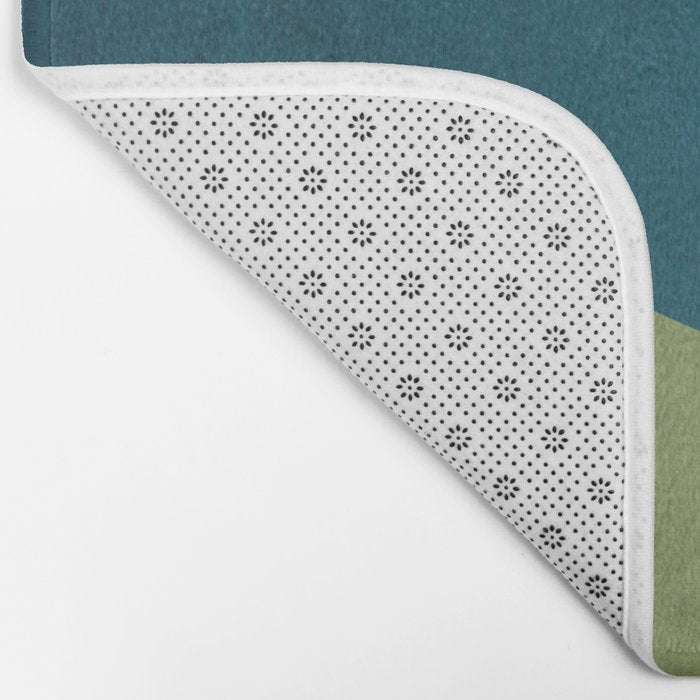 Modern Fall Abstract Artwork Green Orange Yellow Art Bath Mat Gallery Image 2