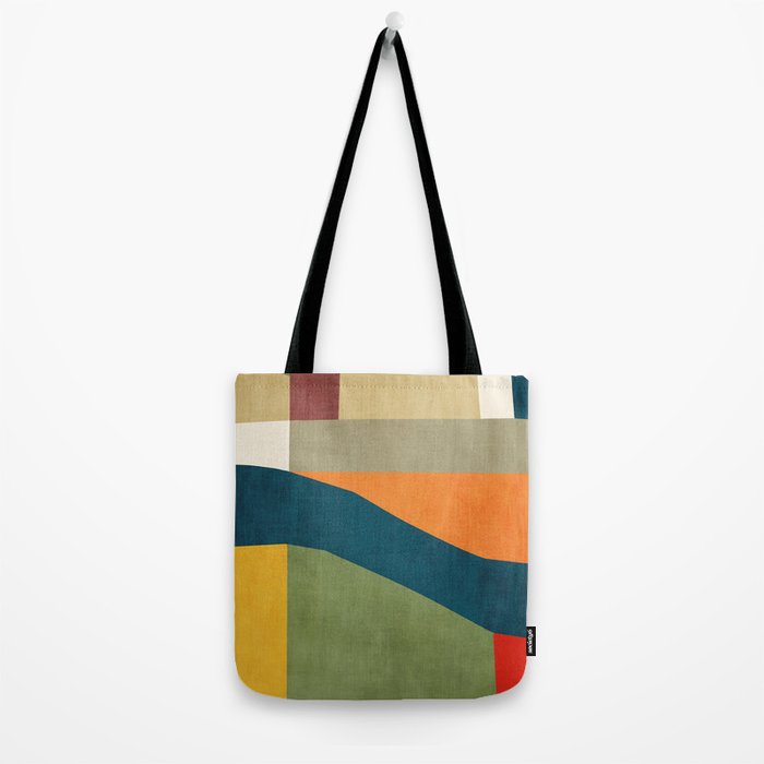 Modern Fall Abstract Artwork Green Orange Yellow Art Tote Bag Gallery Image 2