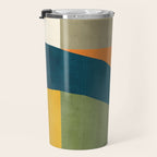 Modern Fall Abstract Artwork Green Orange Yellow Art Travel Mug Gallery Image 3