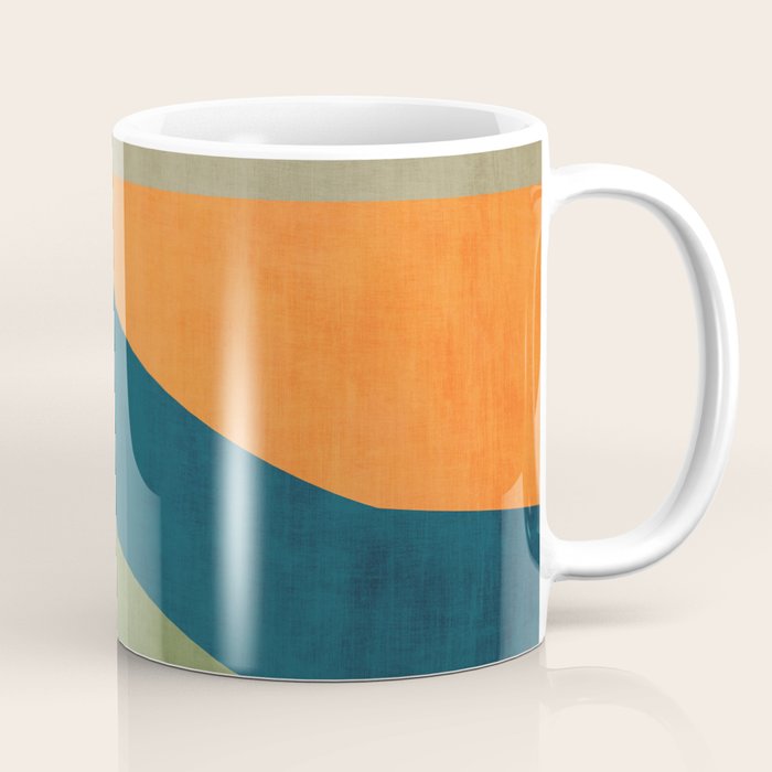 Modern Fall Abstract Artwork Green Orange Yellow Art Coffee Mug Gallery Image 1