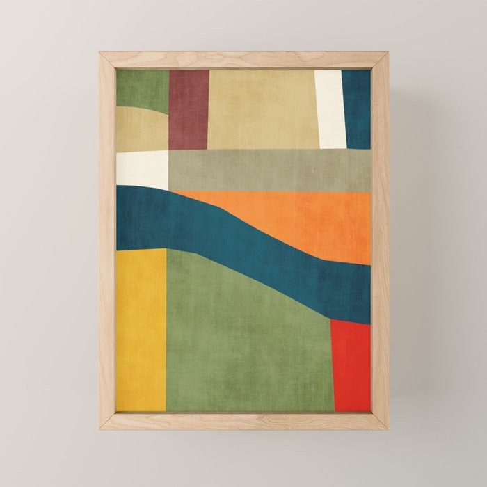 Modern Fall Abstract Artwork Green Orange Yellow Art Mini Art Print Gallery Image 1