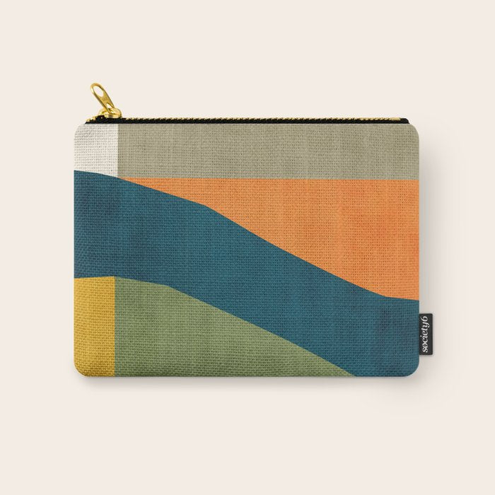 Modern Fall Abstract Artwork Green Orange Yellow Art Carry All Pouch Gallery Image 1
